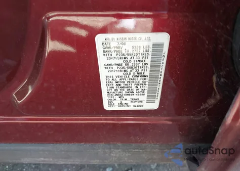 2009 Nissan Murano Le из США, поврежденный, VIN JN8AZ18W69W145888